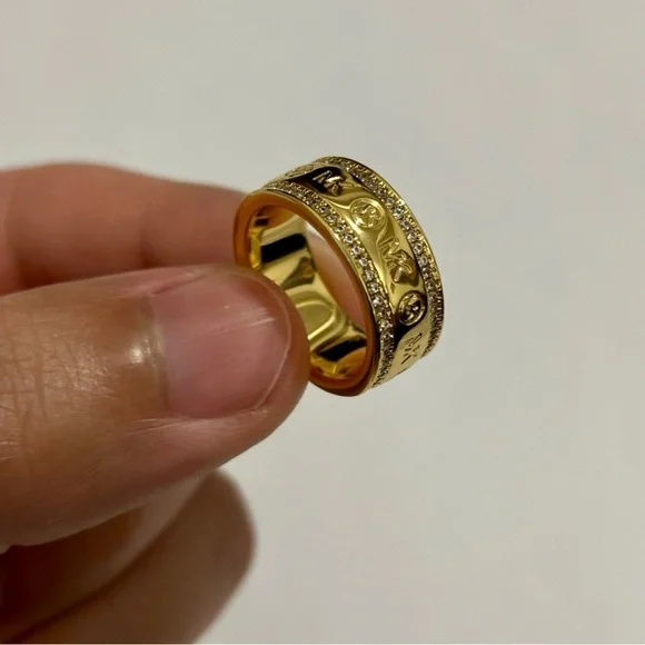 Michael Kors Gold-Tone Brass Eternity Ring Size 5